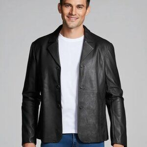 Vintage Moda Italy Bellagio Genuine Leather Jacket | Size XL | Classic Black